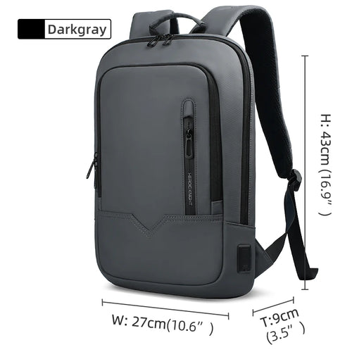 Heroic Knight Men Business Backpack Slim Waterproof 14" Laptop Bag