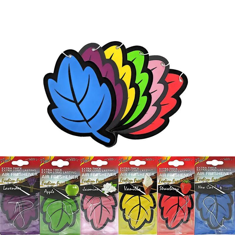 3-60pcs Car Air Freshener Natural Scented Tea Paper Auto Hanging