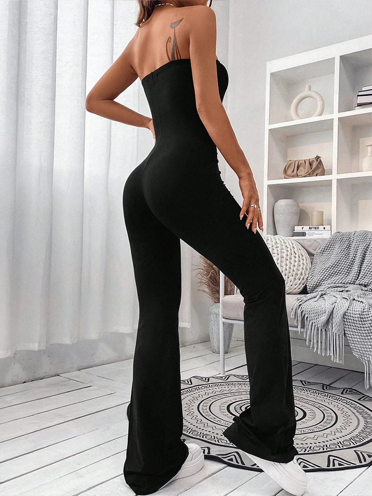 2024 Summer New Women's Drawstring Waist Jumpsuit Pants Leisure Lift