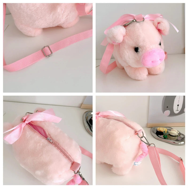 Piglet Plush Bag for Girl Korean Version Large Capacity Lady Shoulder