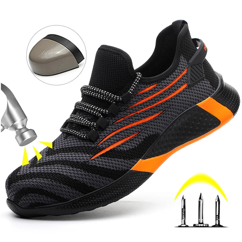 Men Work Safety Shoes Anti-puncture Working Sneakers Male