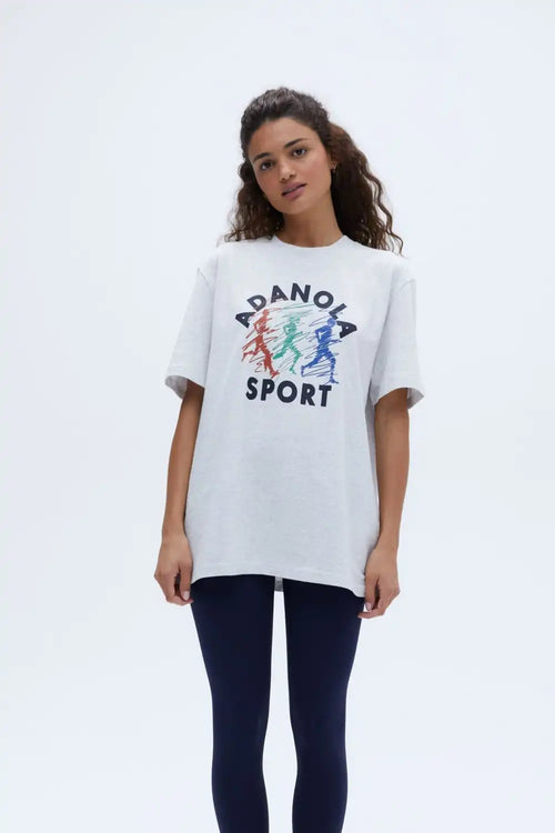 Summer Casual Sports Women's Men's T-shirt Trendy Brand Adanola Letter