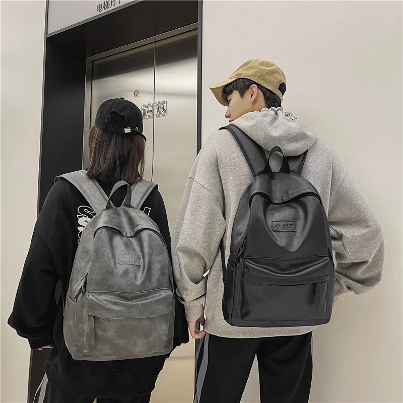 High Quality Women Man Backpack PU Leather Men's Backpacks Girl Luxury