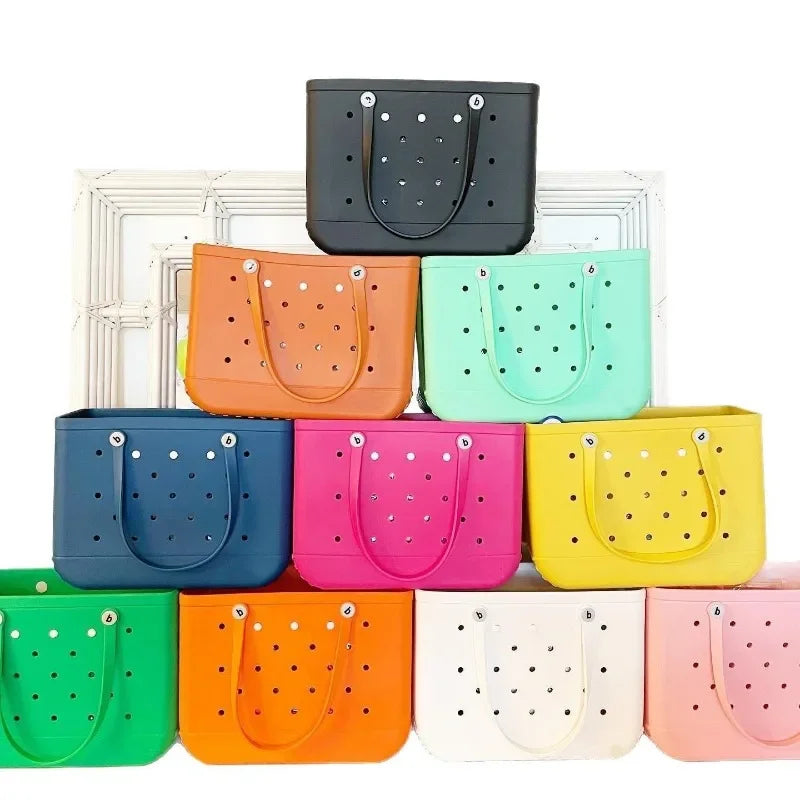 M/L/XL Beach Bag Fashion EVA Waterproof Rubber Picnic Storage Basket