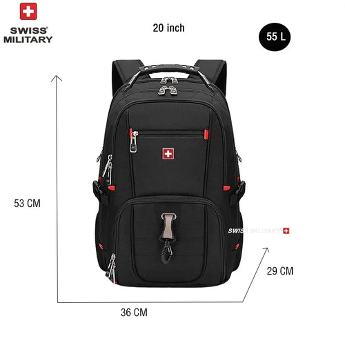 SWISS 17" Laptop Backpack Waterproof USB Charge Port Swiss-style