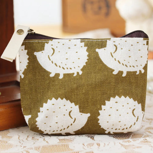 Fashion Flower Pattern Coin Purses Small Fresh Canvas Coin Wallet Lady