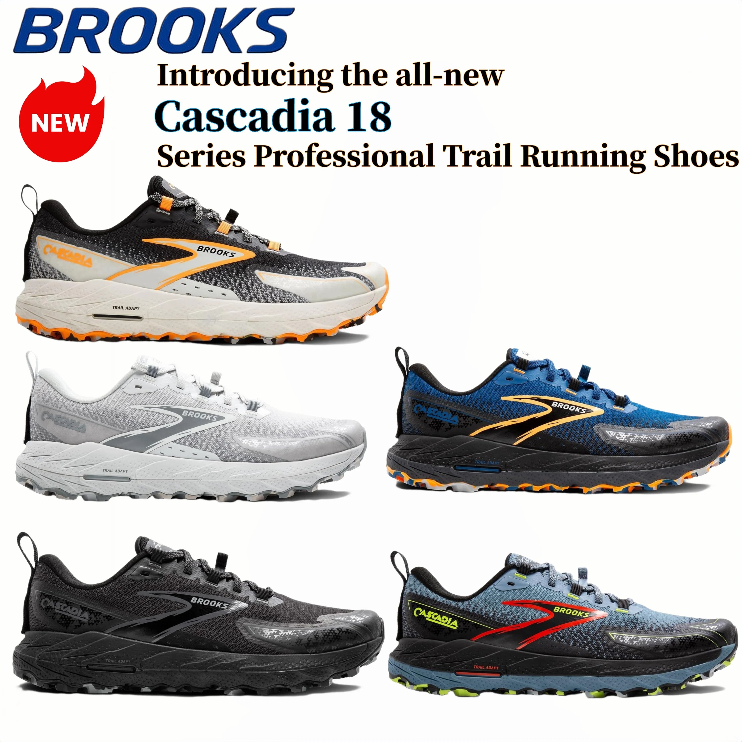Brooks Men’s&Women’s Cascadia 18 Mountain Trail Running Shoe