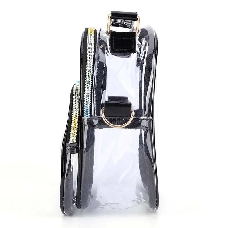 Transparent PVC Ladies Small Handbags Stadium Approved Women Clear Bag