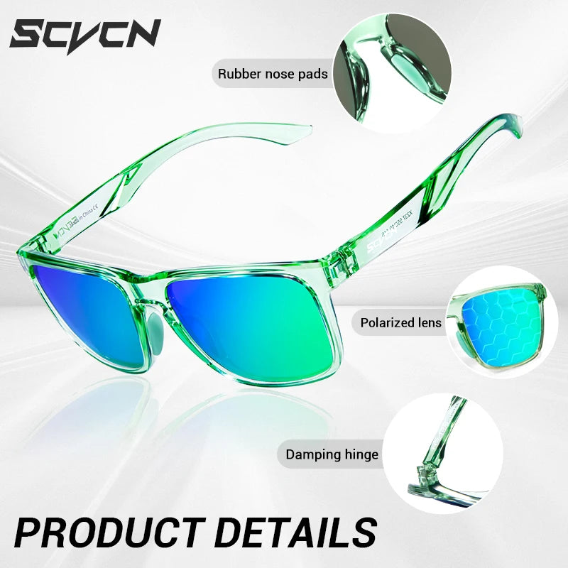 SCVCN New Polarized Sunglasses for Men MTB Cycling Glasses Outdoor