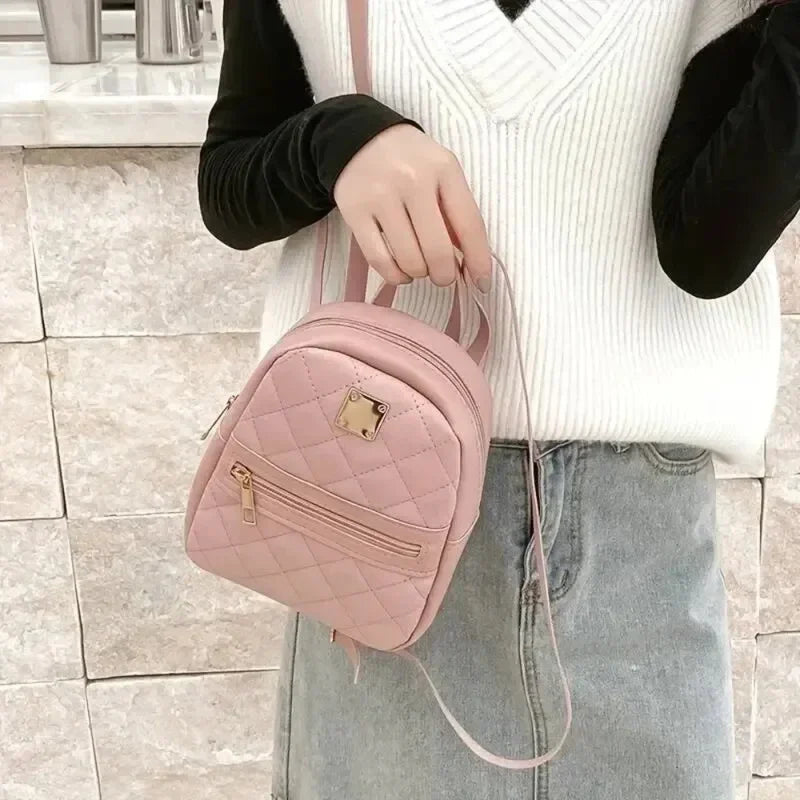 Backpack for women PU leather multifunction crossbody bag ladies phone
