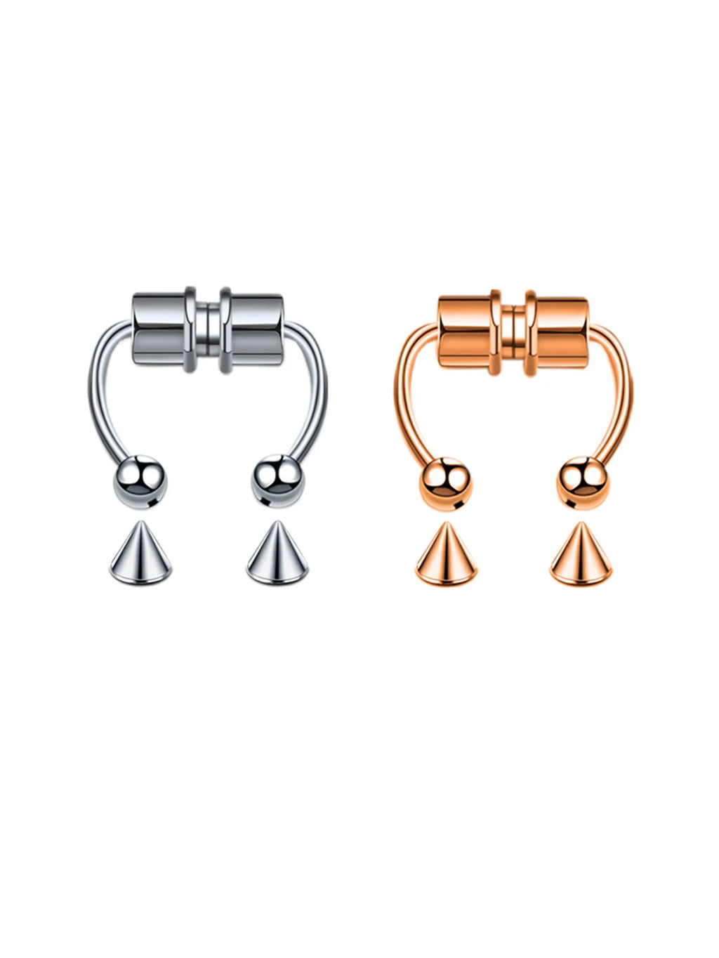 2Pcs or 5Pcs Magnet Nose Ring Stainless Steel Horseshoe Ring Nose Clip