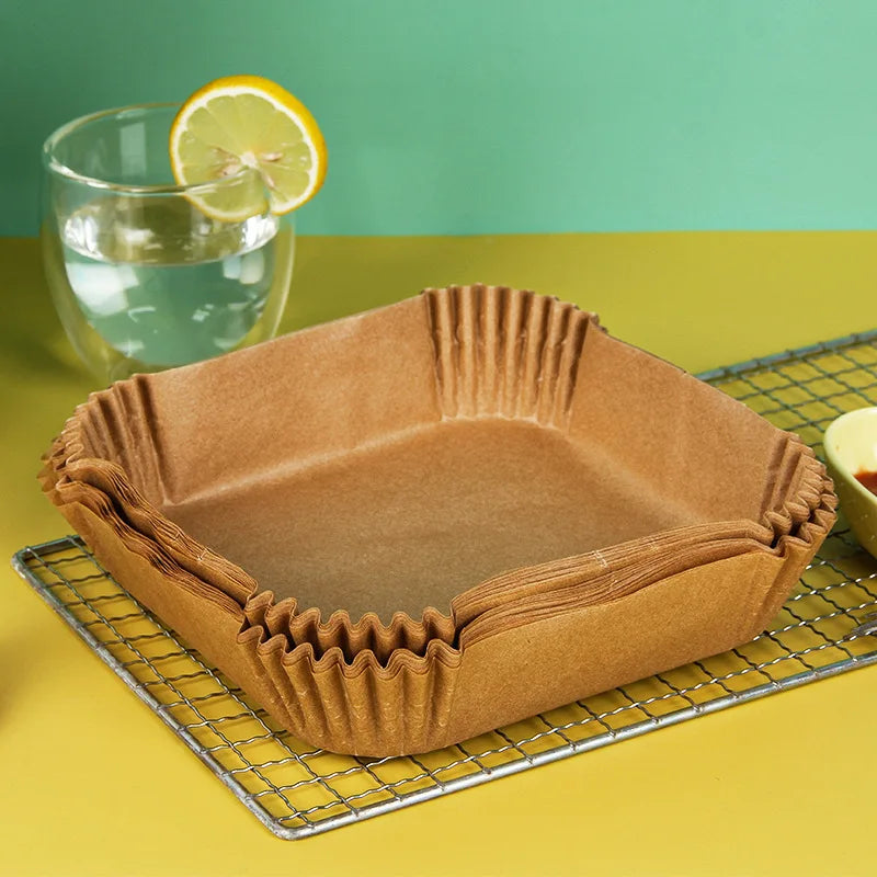 50Pcs Disposable Air Fryer Paper Oil Absorbing And Anti Oil Paper Tray