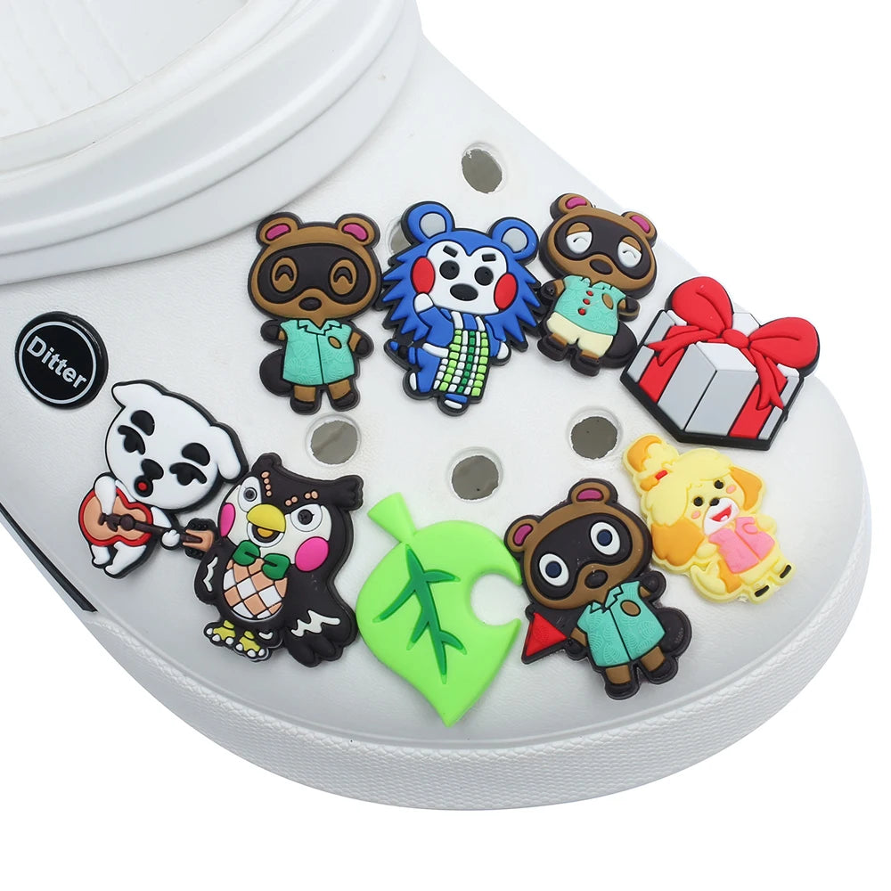 12pcs/set Animal Crossing PVC Cartoon DIY Shoe Charms Accessories for