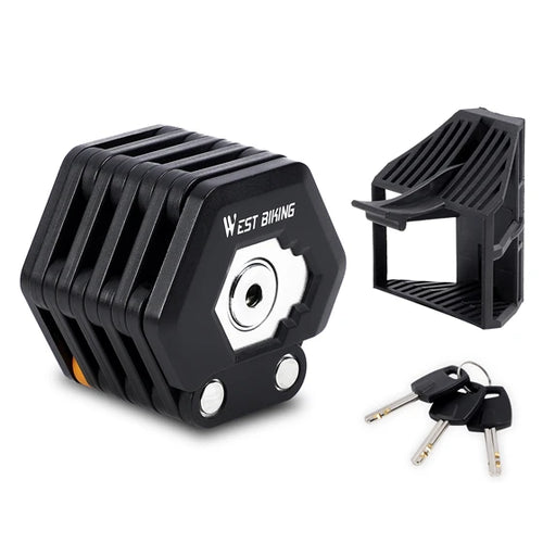 WEST BIKING Bicycle Folding Lock Portable Alloy Steel Anti-theft