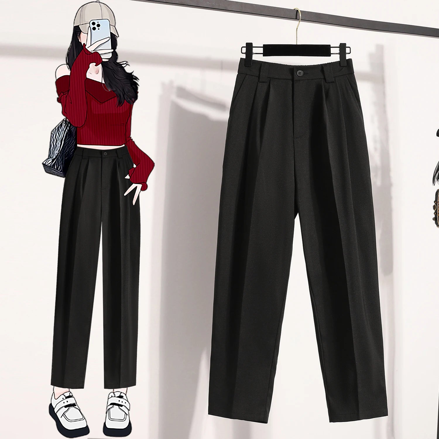 Plus Size Pants For Women Spring Summer 2025 New Korean Fashion High
