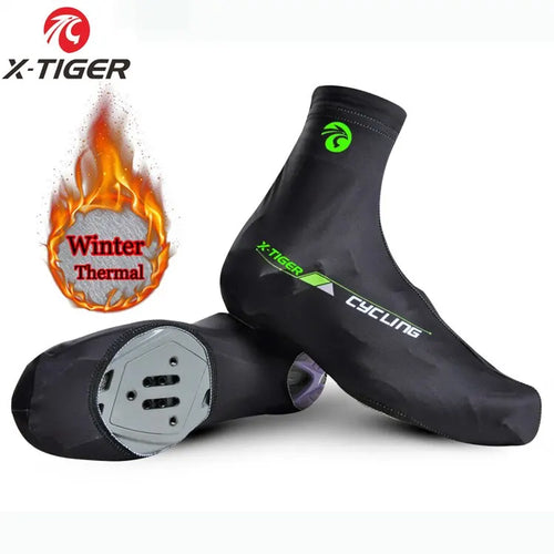X-TIGER Cycling Shoe Cover Winter Thermal Fleece MTB Bicycle Overshoes