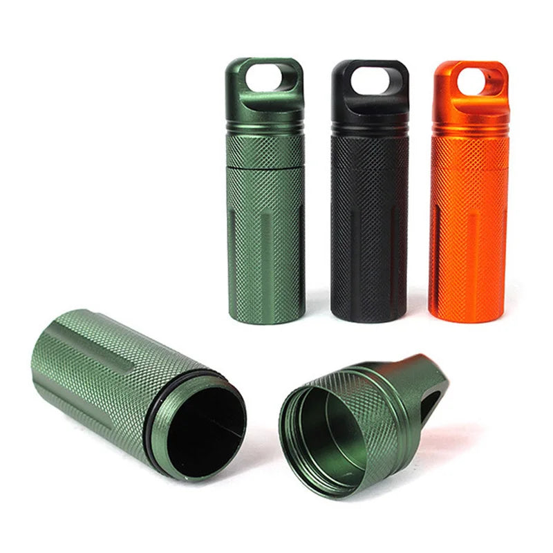 Aluminium Alloy Survival EDC Waterproof Capsule Seal Bottle Case