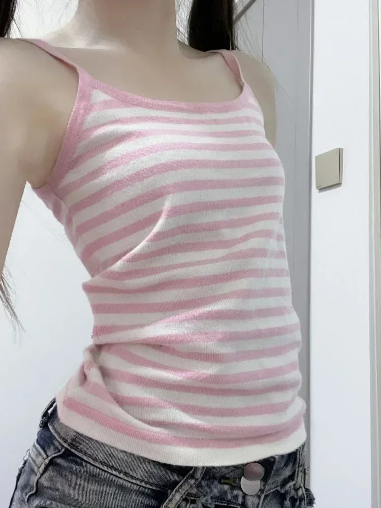 Summer Pink Ropa Mujer Crop Tops Women Clothing Kawaii Sexy 2024 Y2k