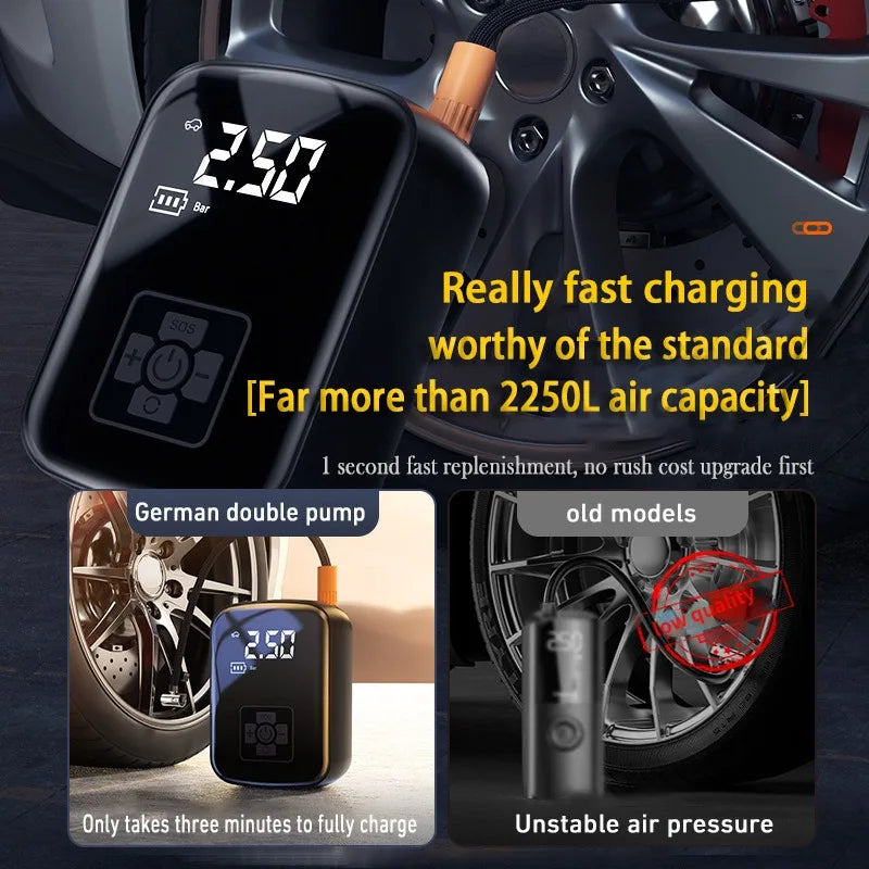 150PSI Wired/Wireless Car Air Compressor Electric Tire Inflator Pump