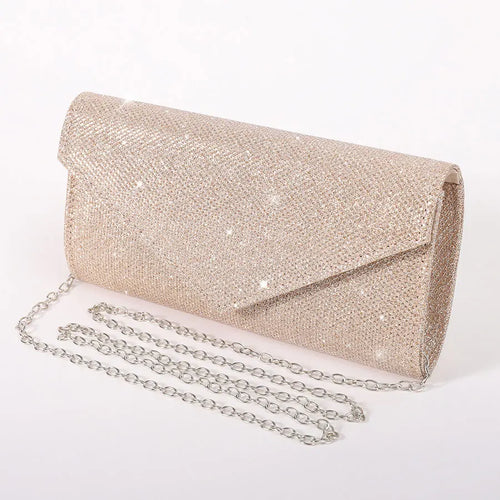 Women Envelope Evening Bag Glitter Ladies Chain Shoulder Bags Shiny