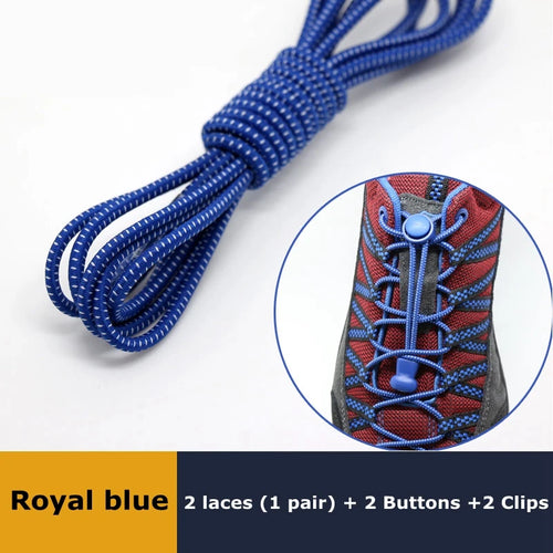 1Pair Shoelaces for Sneaker Elastic No Tie Shoe Laces Stretching Lock