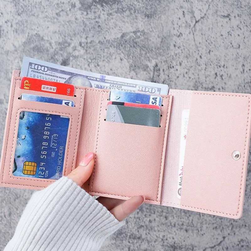 2024 Women Short Cute Small Wallet with Hasp ID Bank Card Holder for