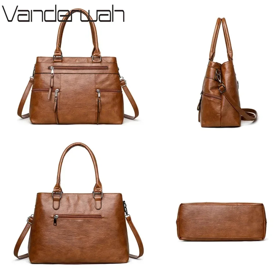 Elegant Handbag For Women High Quality Leather Top-Handle Bags Purse