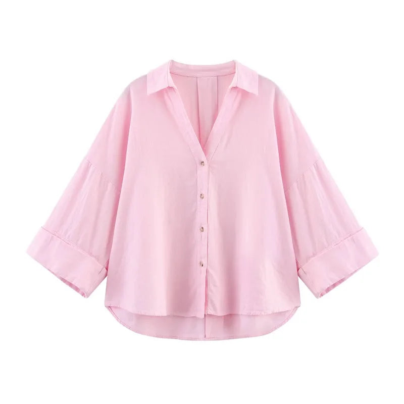 MUJER Women's Shirts Striped Oversize Shirts for Women Wide Sleeve