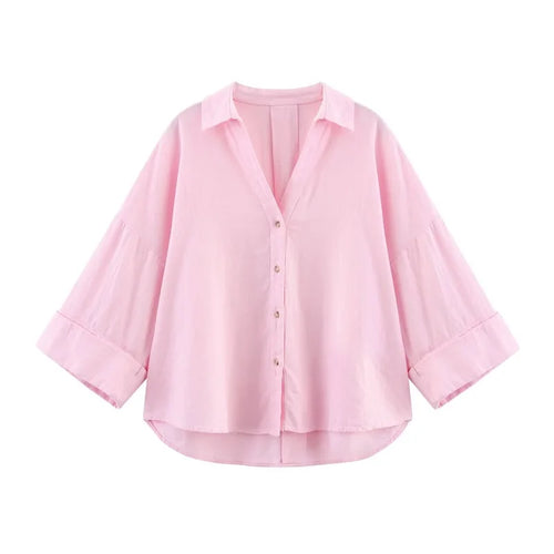 MUJER Women's Shirts Striped Oversize Shirts for Women Wide Sleeve