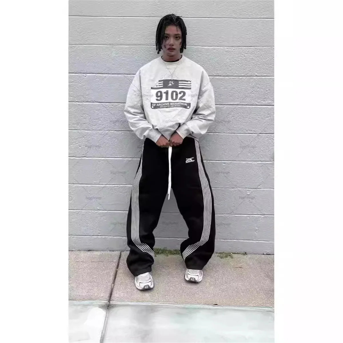 Y2k Gray Casual Pants Vintage Functional Tactical Men's Women's