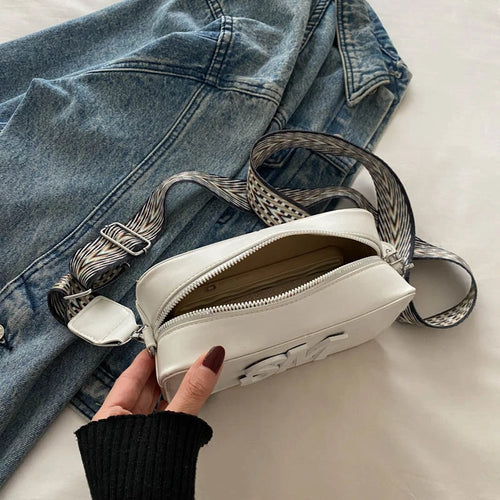 Fashion Letters Shoulder Bags for Women Leopard Print Small Square Bag