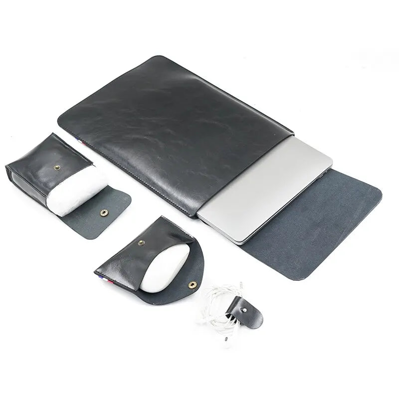 Combination Suit 14 Inch Laptop Bag Case PU Leather Sleeve For M1 M2