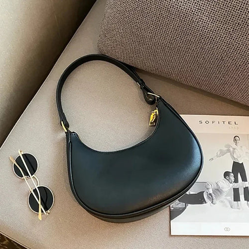 Fashion PU Leather Underarm Bags Women Clutch Handbags Single Shoulder