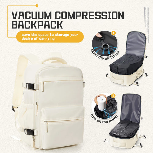 Men Vacuum Compression Backpack 15.6in Laptop Backpack Expand Hiking
