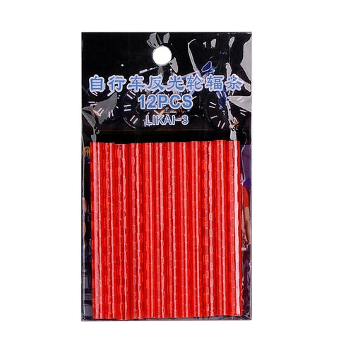 12PCS/Bag Bicycle Wheel Spokes Reflective Sticker Tube Strip Warning