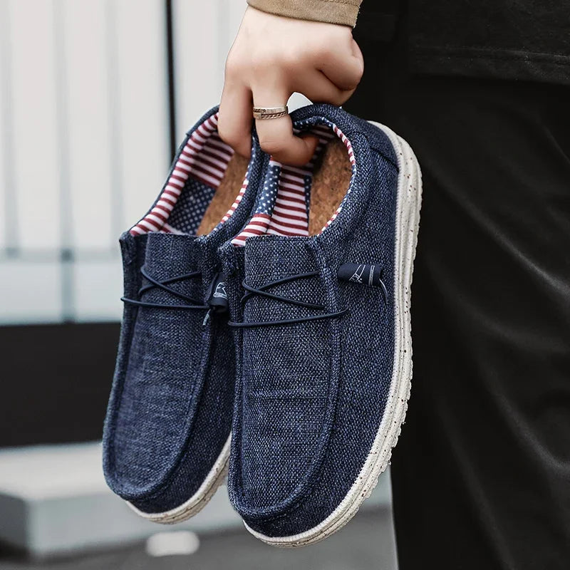 Men Casual Shoes Slip on Canvas Loafers Comfortable Walking Flats for