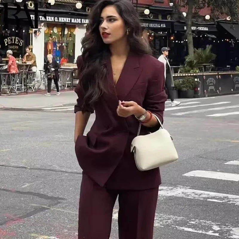 TRAF Women's Blazer Outerwears Office Wear Women Suit Jacket Autumn