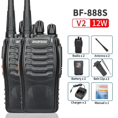 2/4PCS Baofeng BF-888S 12W Walkie Talkie Dual Band Portable Long Range