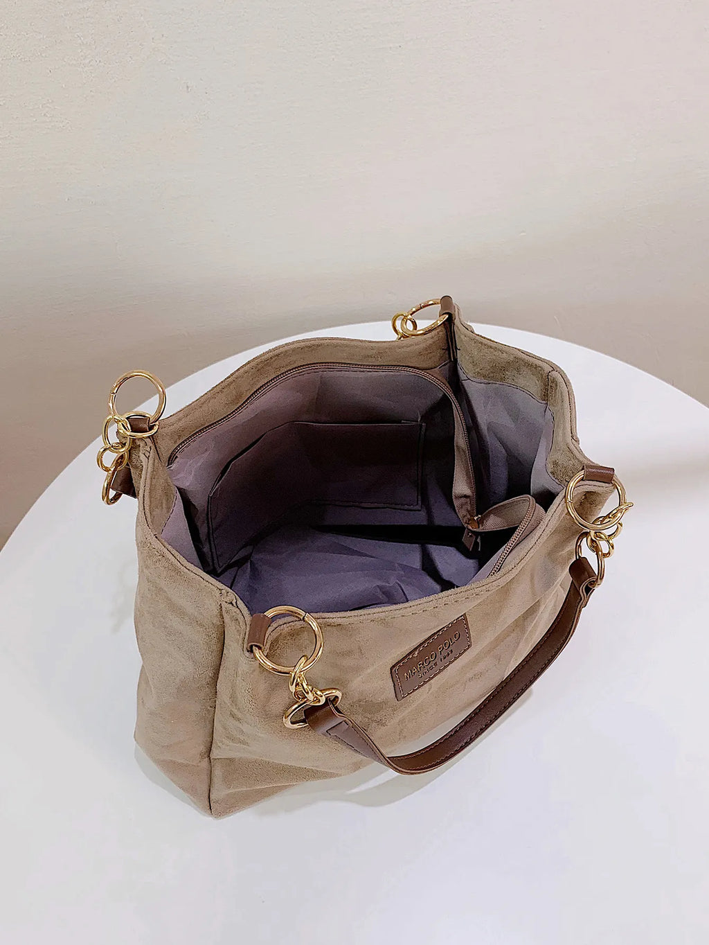 Large-Volume Suede Stylish Commuter Tote Bag For Ladies With One