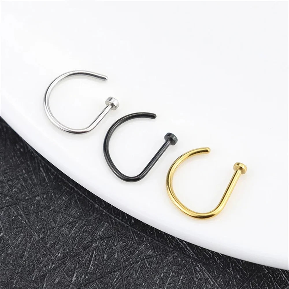 Women Men Fake Piering Nose Ring Earrings Fashion punk Non Piercing