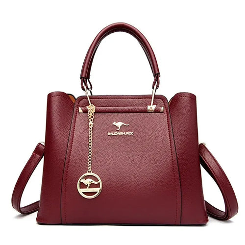 Fashion Women Soft PU Leather Handle Handbag Designer Shoulder