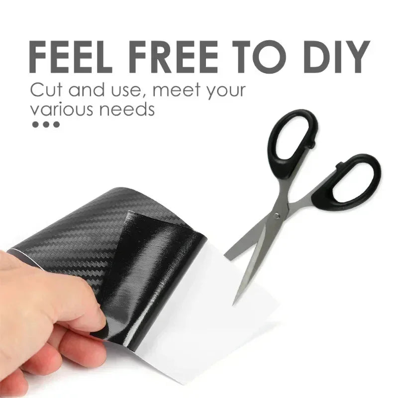 3D Carbon Fiber Car Sticker Paste Protector Strip DIY Automotive