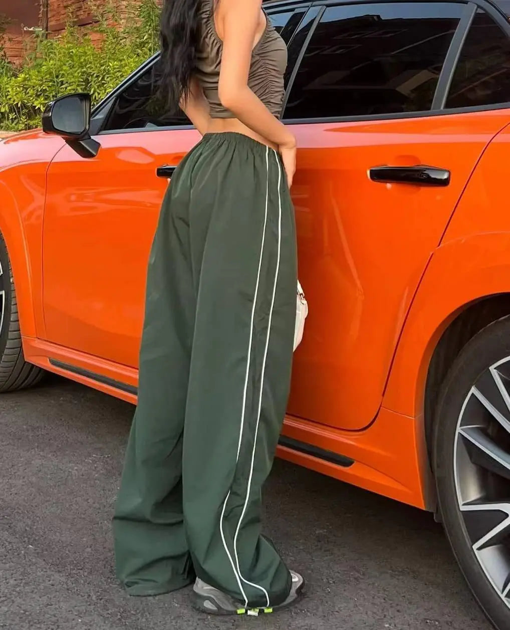 Y2K women vintage Baggy Cargo Pants for Women Drawstring Elastic Low