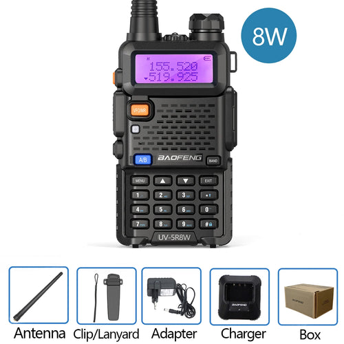 Baofeng Walkie Talkie UV 5R 5W 8W Dual Band Ham Two Way Radio Vhf Uhf