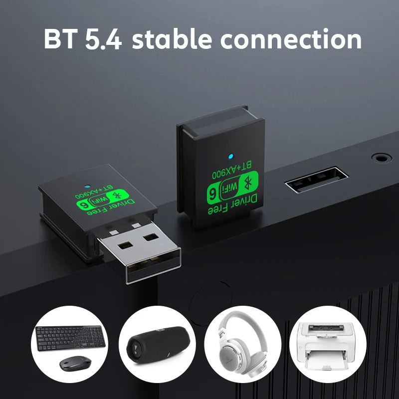 New 900Mbps USB Bluetooth 5.4 Adapter Wireless Dongle Audio Receiver