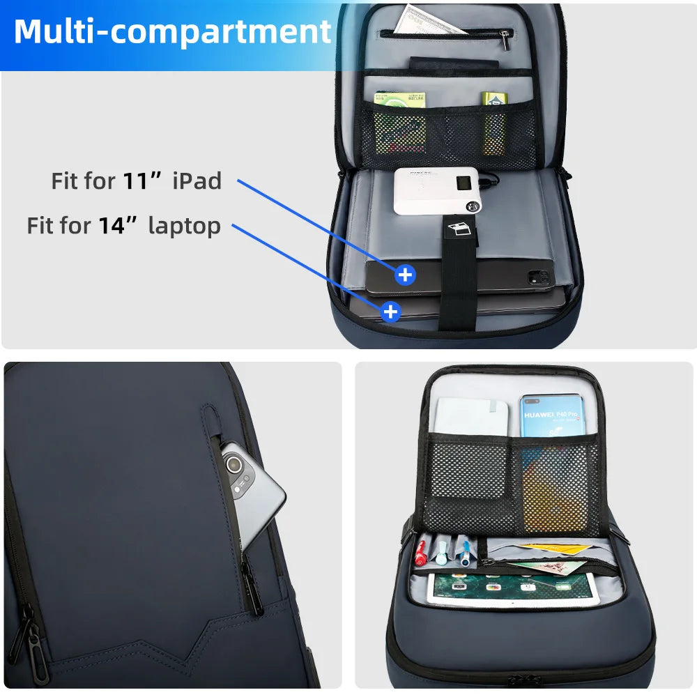 HK Slim Backpack For Men 15.6 Inch Laptop Bags Waterproof Minimalist