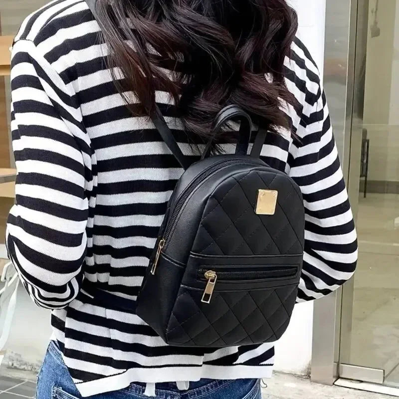 Backpack for women PU leather multifunction crossbody bag ladies phone