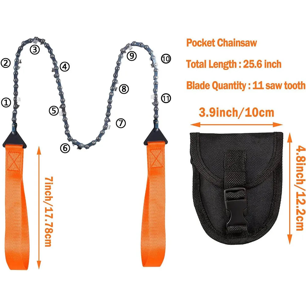 24 Inch Pocket Chain Rope Saw Portable Hand Saw With Sharp Teeth