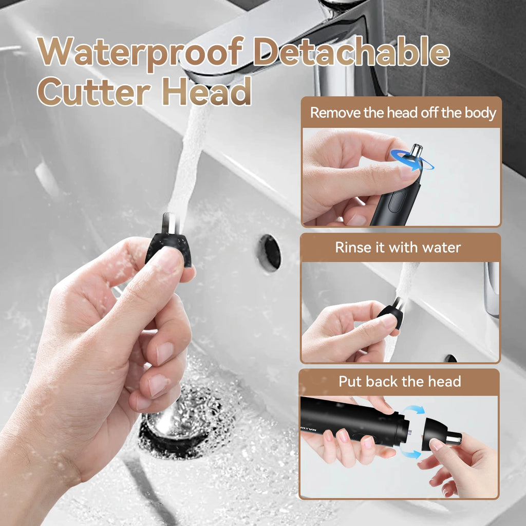 MAXGROOM Nose Hair Trimmer for Men Rechargeable 360 Rotating