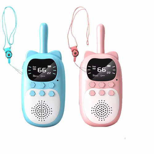 2PCS Kids Mini Walkie Talkie Rechargeable 1000mAh Handheld 0.5W 3km